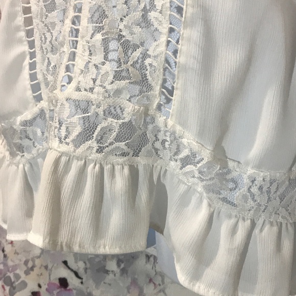 Lace Spaghetti Strap Chiffon Tank Top - Picture 5 of 8